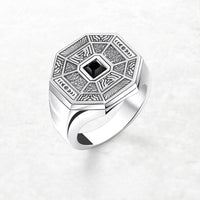 Кольцо с черным ониксом