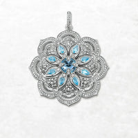 Ciondolo fiore di loto blu