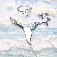Dolphin Tail Set - Ringörhängen och hänge