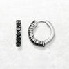 ブラック CZ クレオール フープ イヤリング