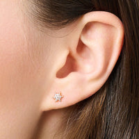 Rose Gold Snowflake Ear Studs