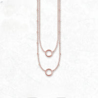 Rose Color Double Chain Necklace