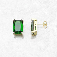 Green Stone Vintage Ear Studs