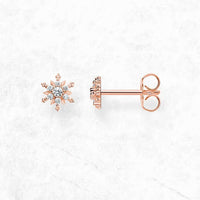 Rose Gold Snowflake Ear Studs