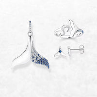 Dolphin Tail Set - Ringörhängen och hänge