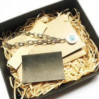 블루 링크 체인 Charm 팔찌