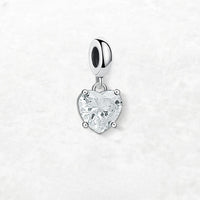 לב זירקון לבן Charm