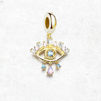 עין כחולה מצופה זהב Charm