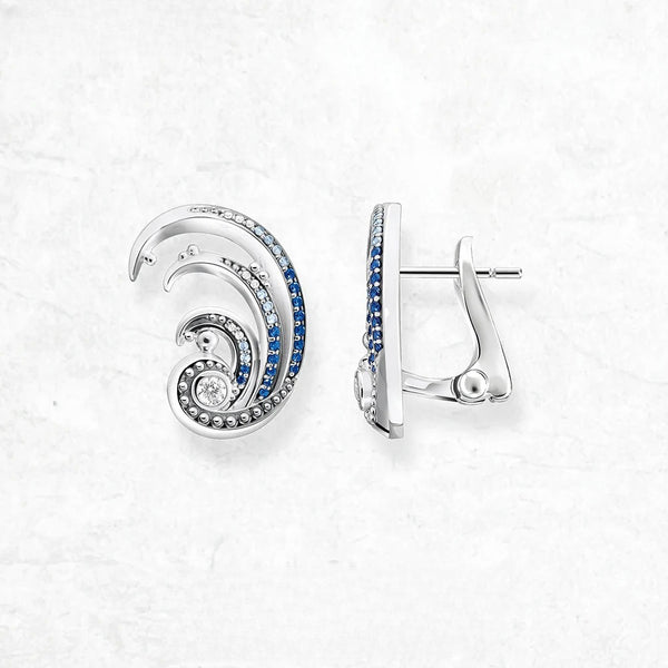 Blue Stone Wave Ear Clip