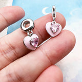 핑크 스톤 하트 Charm