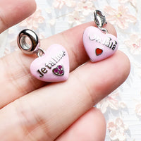 핑크 하트 je t'aime Charm