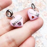 핑크 하트 je t'aime Charm