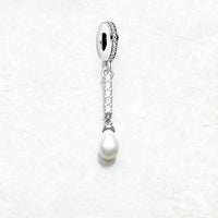 드롭 워터 진주 실버 Charm