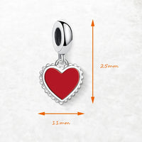 לבב אבן אדומה לב Charm