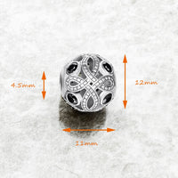 Black Love Knot Charm Bead