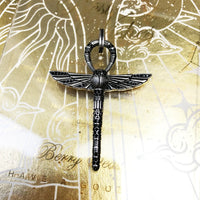 큰 Scarab Ankh 십자가 펜던트