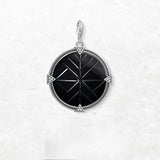 Black Round Stone Charm