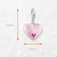핑크 하트 je t'aime Charm