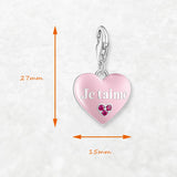 핑크 하트 je t'aime Charm