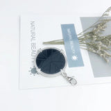 Black Round Stone Charm