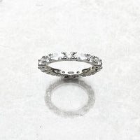 흰색 Pave Boho Eternity 반지