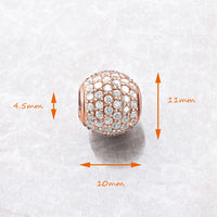 Rose Gold Pave Bead