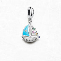 Blue Sailing Boat Charm