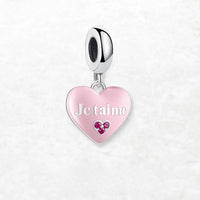 לב ורוד je t'aime Charm