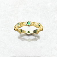 Golden Glow Green Stone Ring
