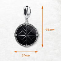 Black Round Stone Charm
