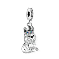 Bulldog With Crown Charm
