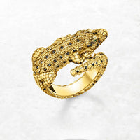 Crocodile Grit Gold Ring