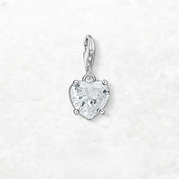 לב זירקון לבן Charm
