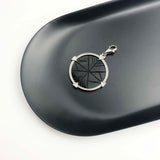 Black Round Stone Charm