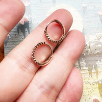 עגילי חישוקים צרפתים זהב ורוד