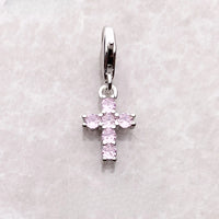 צלב אבן ורוד Charm