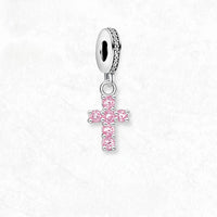 핑크 스톤 크로스 Charm