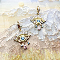עין כחולה מצופה זהב Charm
