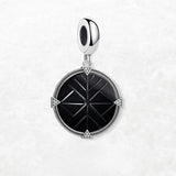Black Round Stone Charm