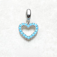 Blue Stone Heart Charm